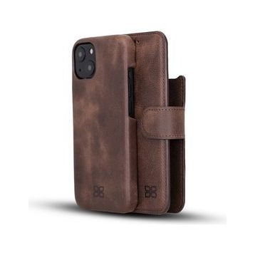 Bouletta F360 TN3 Kahverengi Apple iPhone 13 Uyumlu Deri Cüzdanlı Kılıf