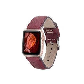 Bouletta Fl6 42-44-45 mm Bordo Apple Watch Uyumlu Deri Kordon