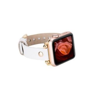 Bouletta FRG F3 38-40-41 mm Beyaz Apple Watch Uyumlu Deri Kordon