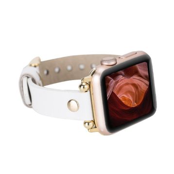 Bouletta FRG F3 38-40-41 mm Beyaz Apple Watch Uyumlu Deri Kordon