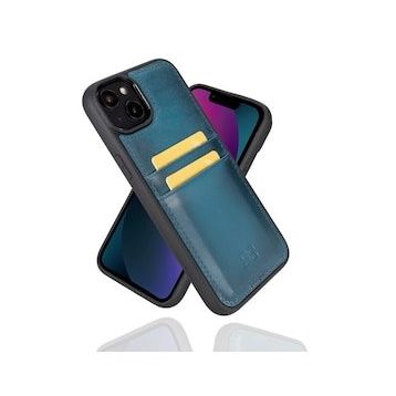 Bouletta FXCP BRN4EF Apple iPhone 14 Plus Uyumlu Deri Mavi Cep Telefonu Arka Kapak
