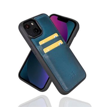 Bouletta FXCP BRN4EF Apple iPhone 14 Uyumlu Deri Mavi Cep Telefonu Arka Kapak