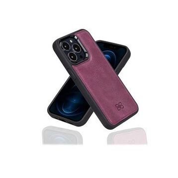 Bouletta FXCP CZ7 Apple iPhone 13 Pro Deri Mor Cep Telefonu Arka Kapak