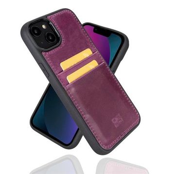 Bouletta FXCP CZ7 Apple iPhone 14 Plus Deri Mor Cep Telefonu Arka Kapak