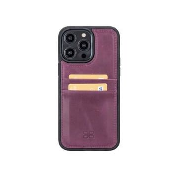 Bouletta FXCP CZ7 Apple iPhone 14 Pro Max Deri Mor Cep Telefonu Arka Kapak