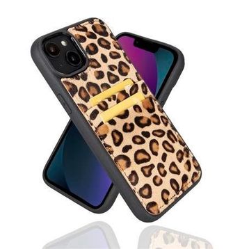 Bouletta FXCP LE01N Apple iPhone 14 Plus Deri Leopar Desen Cep Telefonu Arka Kapak