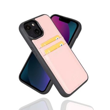 Bouletta FXCP NU02N Apple iPhone 14 Uyumlu Deri Pembe Cep Telefonu Arka Kapak
