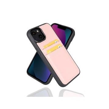 Bouletta FXCP NU02N Apple iPhone 14 Uyumlu Deri Pembe Cep Telefonu Arka Kapak