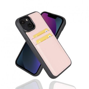 Bouletta FXCP NU02N Apple iPhone 14 Uyumlu Deri Pembe Cep Telefonu Arka Kapak