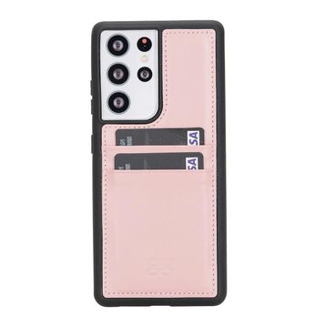 Bouletta FXCP NU2 Samsung Galaxy S21 Ultra Uyumlu Deri Pembe Cep Telefonu Arka Kapak