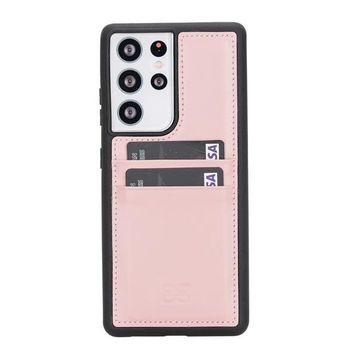 Bouletta FXCP NU2 Samsung Galaxy S21 Ultra Uyumlu Deri Pembe Cep Telefonu Arka Kapak