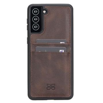 Bouletta FXCP TN03 Samsung Galaxy S21 Plus Uyumlu Deri Koyu Kahve Cep Telefonu Arka Kapak