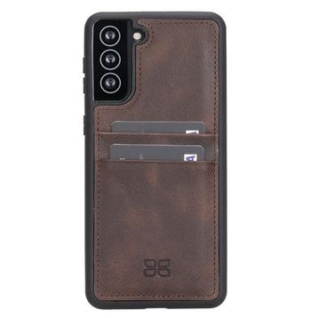 Bouletta FXCP TN03 Samsung Galaxy S21 Plus Uyumlu Deri Koyu Kahve Cep Telefonu Arka Kapak