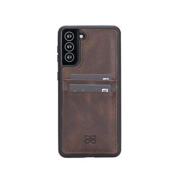 Bouletta FXCP TN03 Samsung Galaxy S21 Plus Uyumlu Deri Koyu Kahve Cep Telefonu Arka Kapak