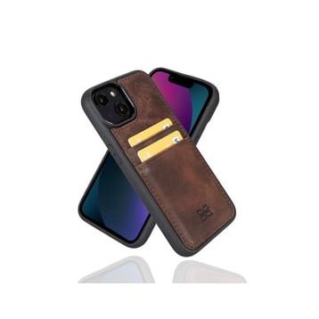 Bouletta FXCP TN3 Apple iPhone 14 Uyumlu Deri Kahve Cep Telefonu Arka Kapak