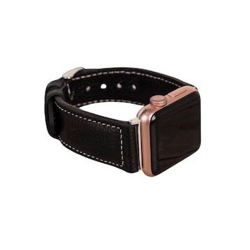 Bouletta NM4-AS1 Siyah Apple Watch 42-44-45 mm Uyumlu Deri Kordon