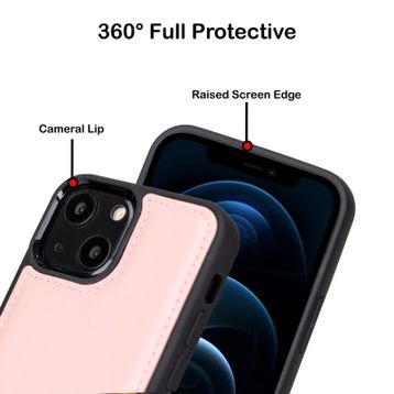 Bouletta NU2 Pembe Apple İphone 13 Mini Uyumlu Deri Arka Kapak
