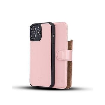 Bouletta Nu2 Pembe Apple iPhone 13 Pro Max Uyumlu Deri Arka Kapak