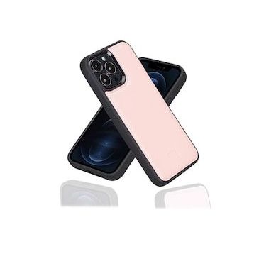 Bouletta Nu2 Pembe Apple iPhone 13 Pro Max Uyumlu Deri Arka Kapak