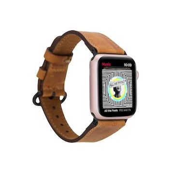 Bouletta ROMA G19 38-40-41 mm Taba Apple Watch Uyumlu Deri Kordon