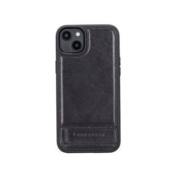 Bouletta RST1 Apple iPhone 14 Plus Deri Standlı Siyah Cep Telefonu Arka Kapak