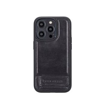 Bouletta RST1 Apple iPhone 14 Pro Deri Standlı Siyah Cep Telefonu Arka Kapak
