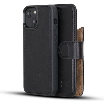Bouletta RST1 Siyah Apple iPhone 13 Mini Uyumlu Deri Cüzdanlı Kılıf
