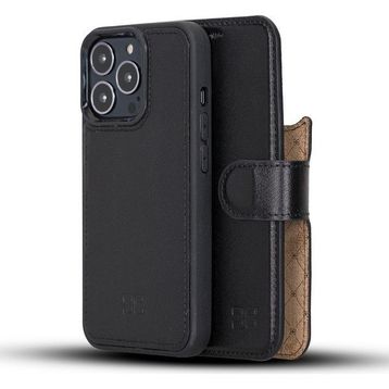 Bouletta RST1 Siyah Apple İphone 13 Pro Uyumlu Deri Cüzdanlı Kılıf