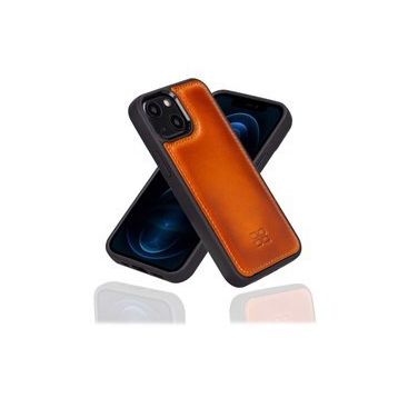 Bouletta RST2EF Taba Apple İphone 13 Mini Uyumlu Deri Arka Kapak