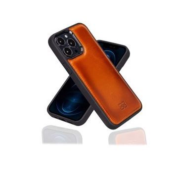 Bouletta RST2EF Taba Apple iPhone 13 Pro Max Uyumlu Deri Arka Kapak