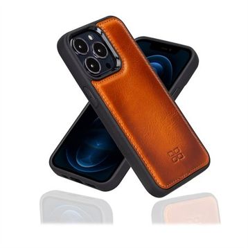 Bouletta RST2EF Taba Apple iPhone 13 Pro Uyumlu Deri Arka Kapak