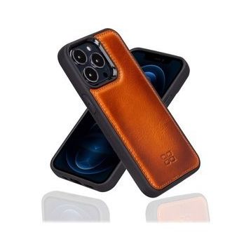 Bouletta RST2EF Taba Apple iPhone 13 Pro Uyumlu Deri Arka Kapak