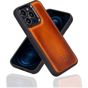 Bouletta RST2EF Taba Apple iPhone 13 Pro Uyumlu Deri Arka Kapak