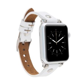 Bouletta ST F3 38-40-41 mm Beyaz Apple Watch Uyumlu Deri Kordon