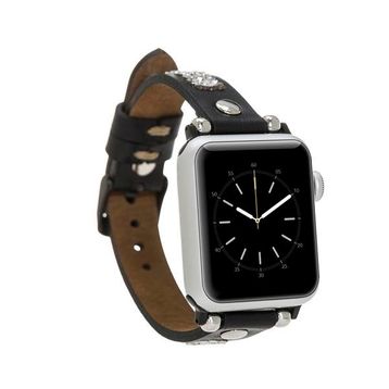 Bouletta ST RST1 38-40-41 mm Taşlı Apple Watch Uyumlu Deri Kordon