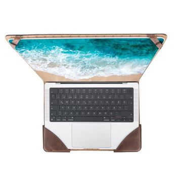 Bouletta TN03 Kahverengi Siyah Chester Deri 13-14 inç Macbook Kılıfı