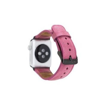 Bouletta TN08 38-40-41 mm Pembe Apple Watch Uyumlu Deri Kordon