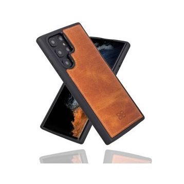 Bouletta TN11 Taba Samsung Galaxy S22 Ultra Uyumlu Deri Arka Kapak