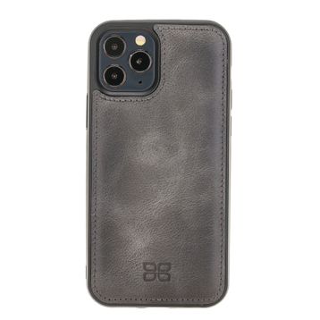 Bouletta TN18EF Gri Apple iPhone 12 Pro Max Uyumlu Deri Arka Kapak