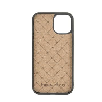Bouletta TN18EF Gri Apple iPhone 12 Uyumlu Deri Arka Kapak