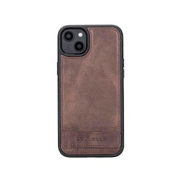 Bouletta TN3 Apple iPhone 14 Plus Deri Standlı Kahve Cep Telefonu Arka Kapak