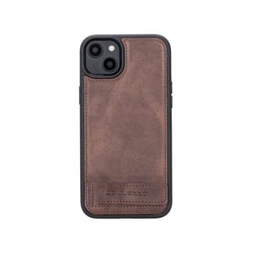 Bouletta TN3 Apple iPhone 14 Plus Deri Standlı Kahve Cep Telefonu Arka Kapak
