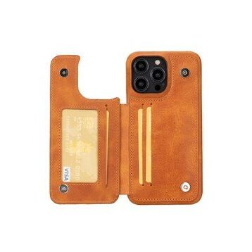 Bouletta UBW TN11 Apple iPhone 14 Pro Max Deri Turuncu Cep Telefonu Kılıfı