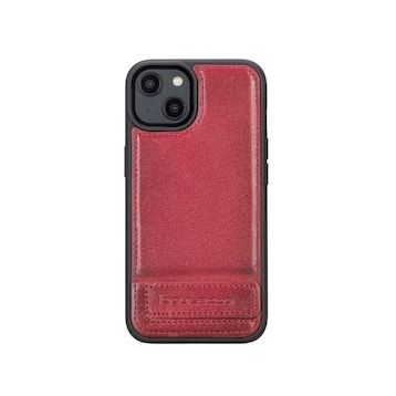 Bouletta V4EF Apple iPhone 14 Uyumlu Deri Standlı Taba Cep Telefonu Arka Kapak