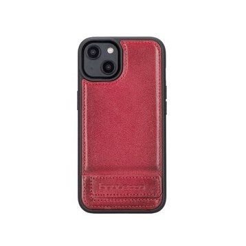 Bouletta V4EF Apple iPhone 14 Uyumlu Deri Standlı Taba Cep Telefonu Arka Kapak