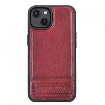 Bouletta V4EF Apple iPhone 14 Uyumlu Deri Standlı Taba Cep Telefonu Arka Kapak