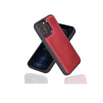 Bouletta V4EF Kırmızı Apple iPhone 13 Pro Max Uyumlu Deri Arka Kapak
