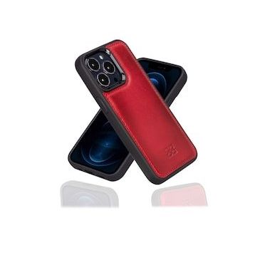 Bouletta V4EF Kırmızı Apple İphone 13 Pro Uyumlu Deri Arka Kapak