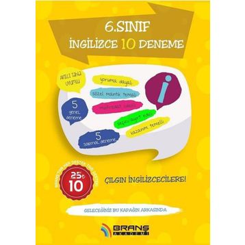 Branş Akademi Yayınları 6. Sınıf İngilizce 10 Deneme