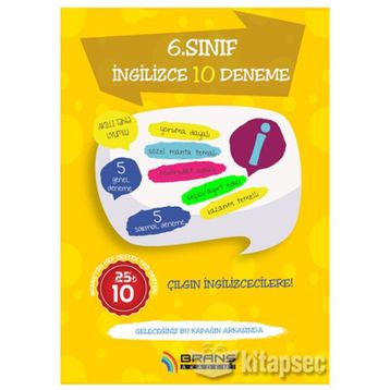 Branş Akademi Yayınları 6. Sınıf İngilizce 10 Deneme